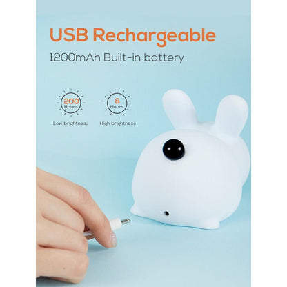 Rechargeable Touch Bunny Night Light for Kids by HitMyNeed