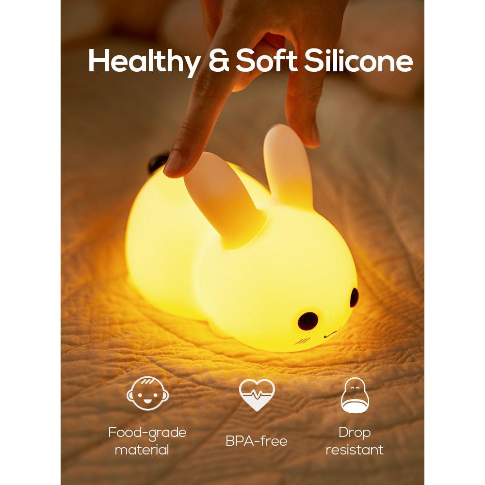 Rechargeable Touch Bunny Night Light for Kids by HitMyNeed