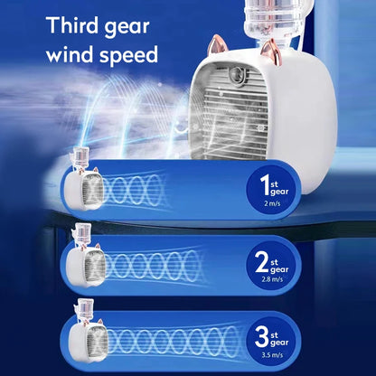 Rechargeable USB Mini Air Cooler Fan with Humidifier by HitMyNeed