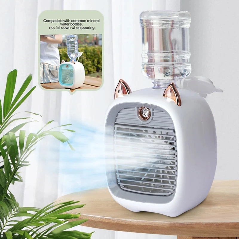 Rechargeable USB Mini Air Cooler Fan with Humidifier by HitMyNeed