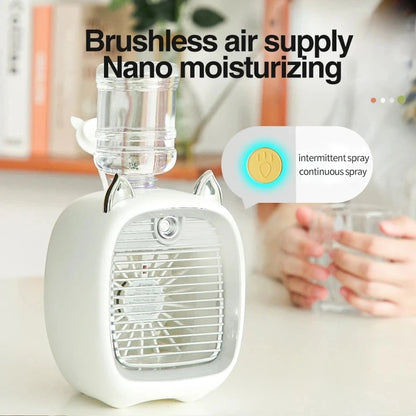 Rechargeable USB Mini Air Cooler Fan with Humidifier by HitMyNeed