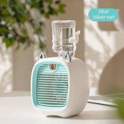 Rechargeable USB Mini Air Cooler Fan with Humidifier blue by HitMyNeed