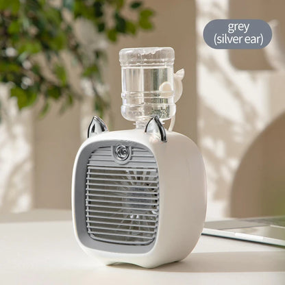 Rechargeable USB Mini Air Cooler Fan with Humidifier grey by HitMyNeed