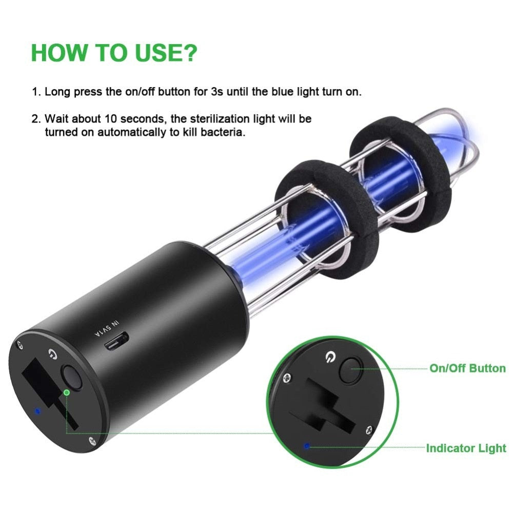 Rechargeable UV Sterilization Lamp for Small Spaces by HitMyNeed