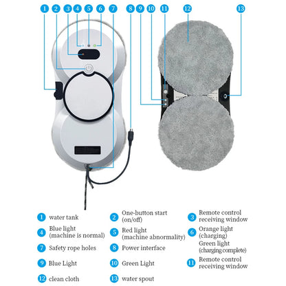 Rechargeable Window Cleaning Robot with 5600Pa Suction by HitMyNeed