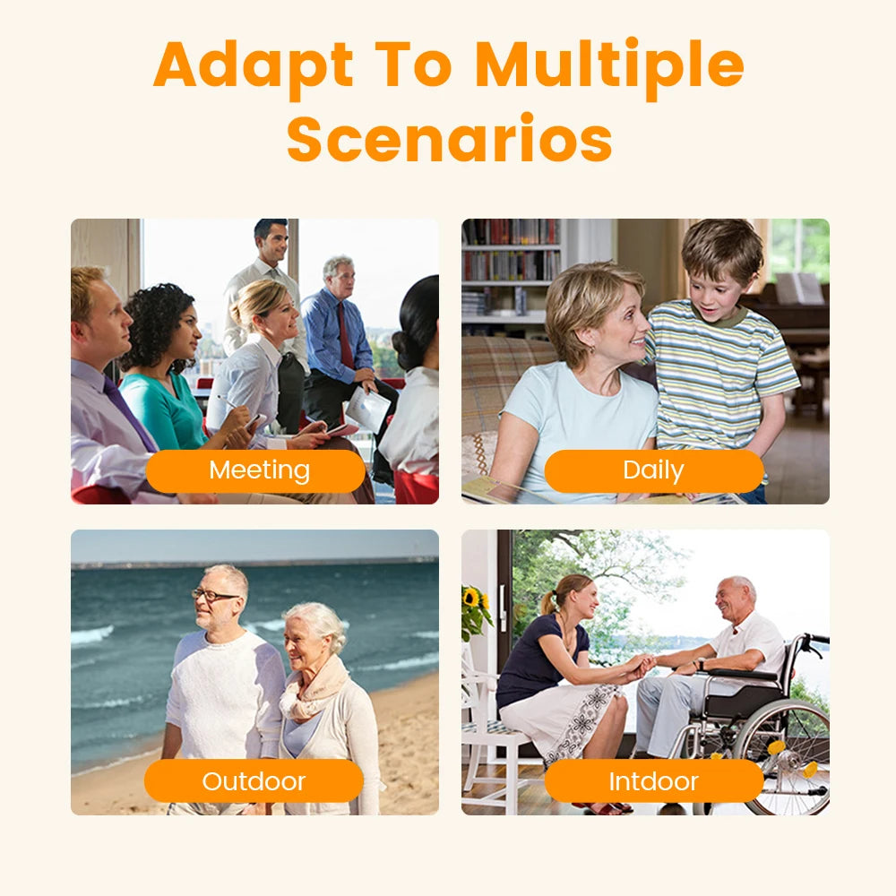 Rechargeable Wireless BTE Hearing Aids with Case by HitMyNeed