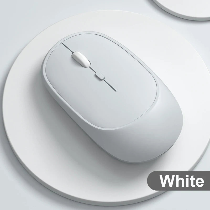 Rechargeable Wireless Mouse, Dual Mode Silent Mouse white by HitMyNeed