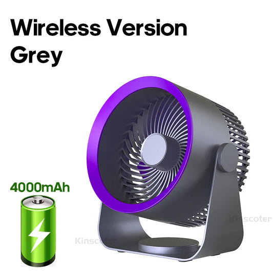 Rechargeable Wireless Multi‑Mount Quiet Fan 13cm grey by HitMyNeed