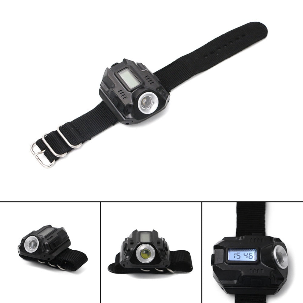 Rechargeable Wrist Flashlight Watch with SOS Signal by HitMyNeed