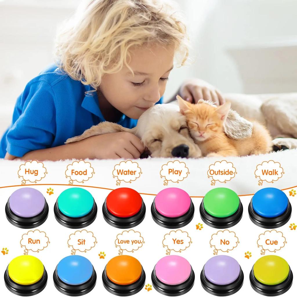 Recordable Talking Pet Buttons for Dog Training by HitMyNeed