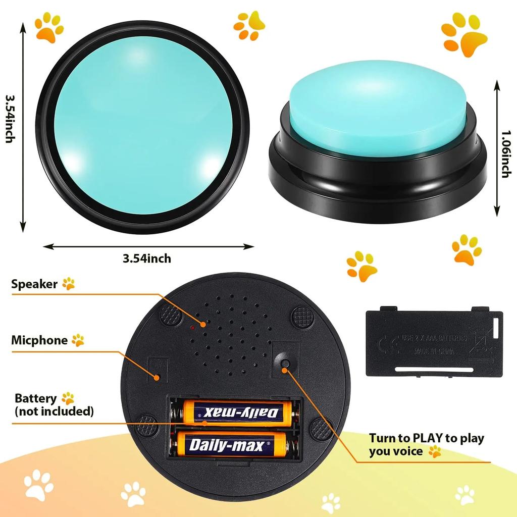 Recordable Talking Pet Buttons for Dog Training by HitMyNeed