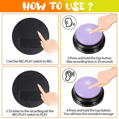Recordable Talking Pet Buttons for Dog Training by HitMyNeed