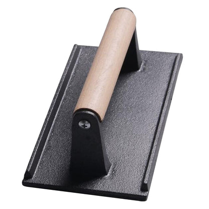 Rectangular Cast Iron Grill Press with Wooden Handle by HitMyNeed