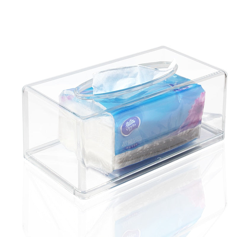 Rectangular Clear Acrylic Tissue Box Holder by HitMyNeed
