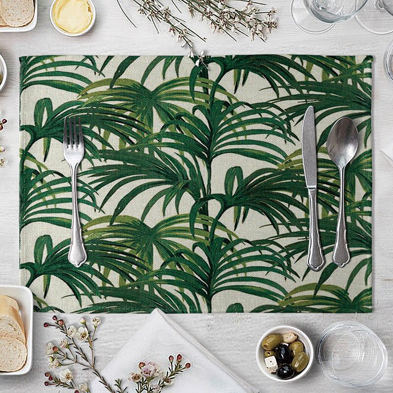 Rectangular Cotton Linen Table Placemat 40x30cm 10 by HitMyNeed