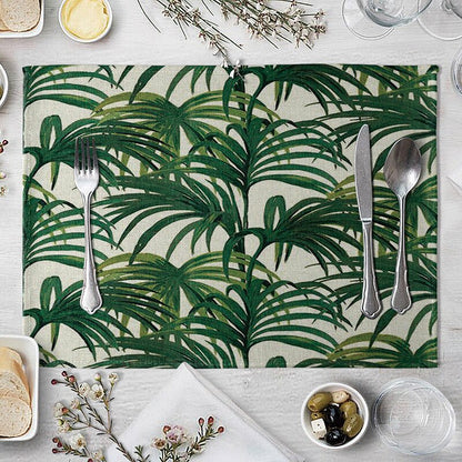 Rectangular Cotton Linen Table Placemat 40x30cm 10 by HitMyNeed