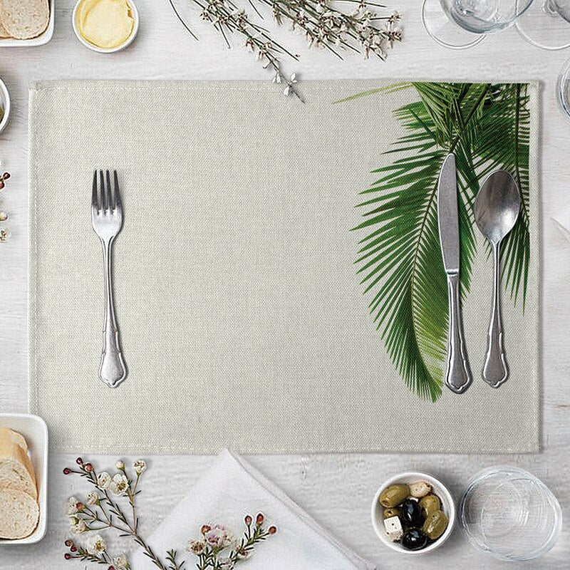Rectangular Cotton Linen Table Placemat 40x30cm 13 by HitMyNeed