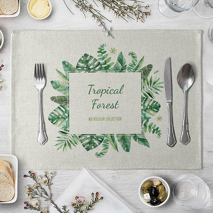 Rectangular Cotton Linen Table Placemat 40x30cm 15 by HitMyNeed