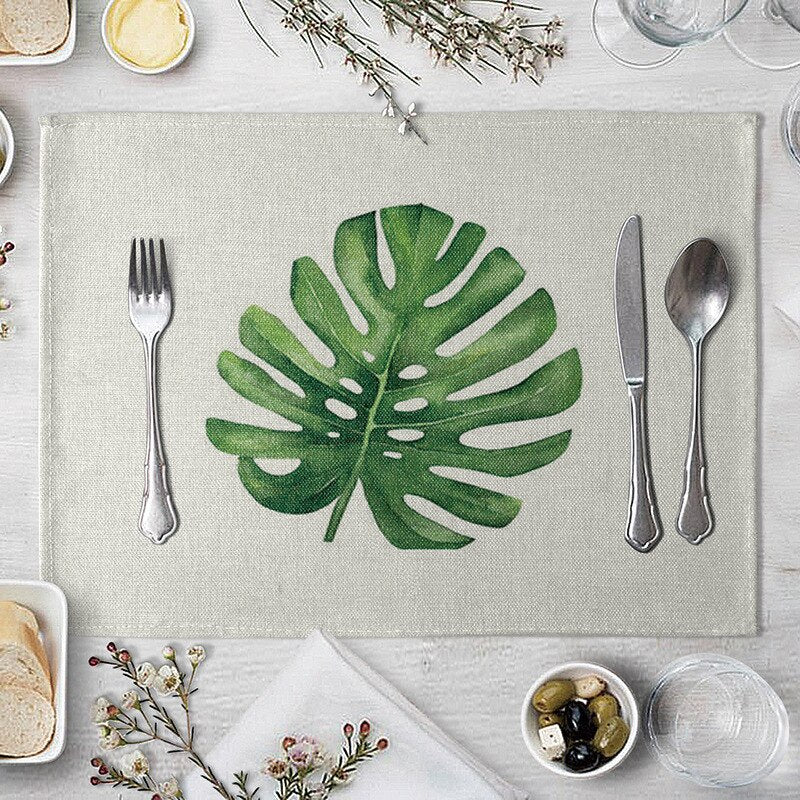 Rectangular Cotton Linen Table Placemat 40x30cm 16 by HitMyNeed