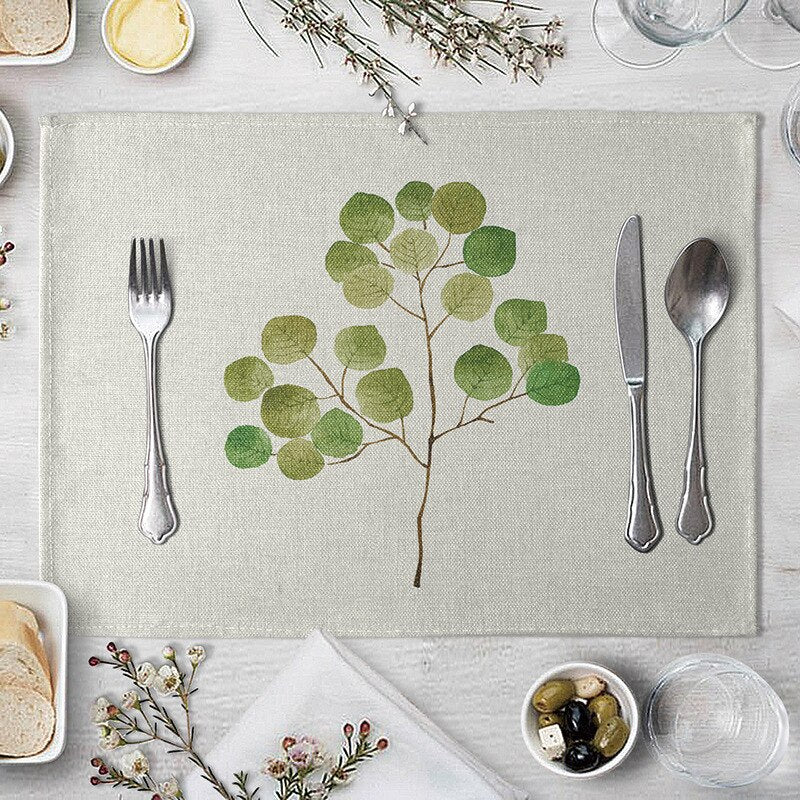 Rectangular Cotton Linen Table Placemat 40x30cm 19 by HitMyNeed