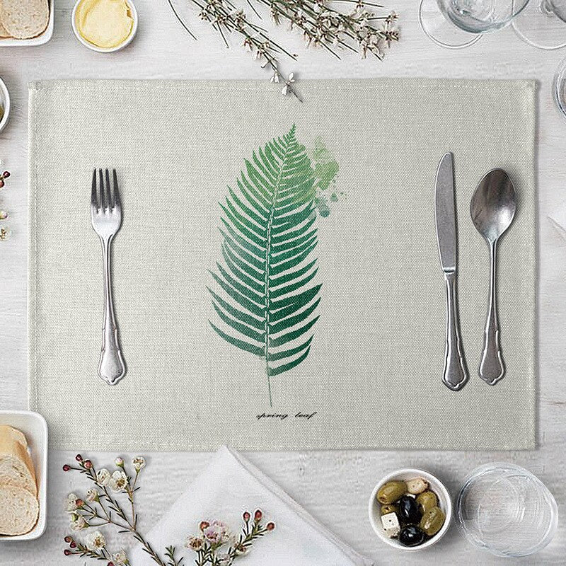 Rectangular Cotton Linen Table Placemat 40x30cm 21 by HitMyNeed