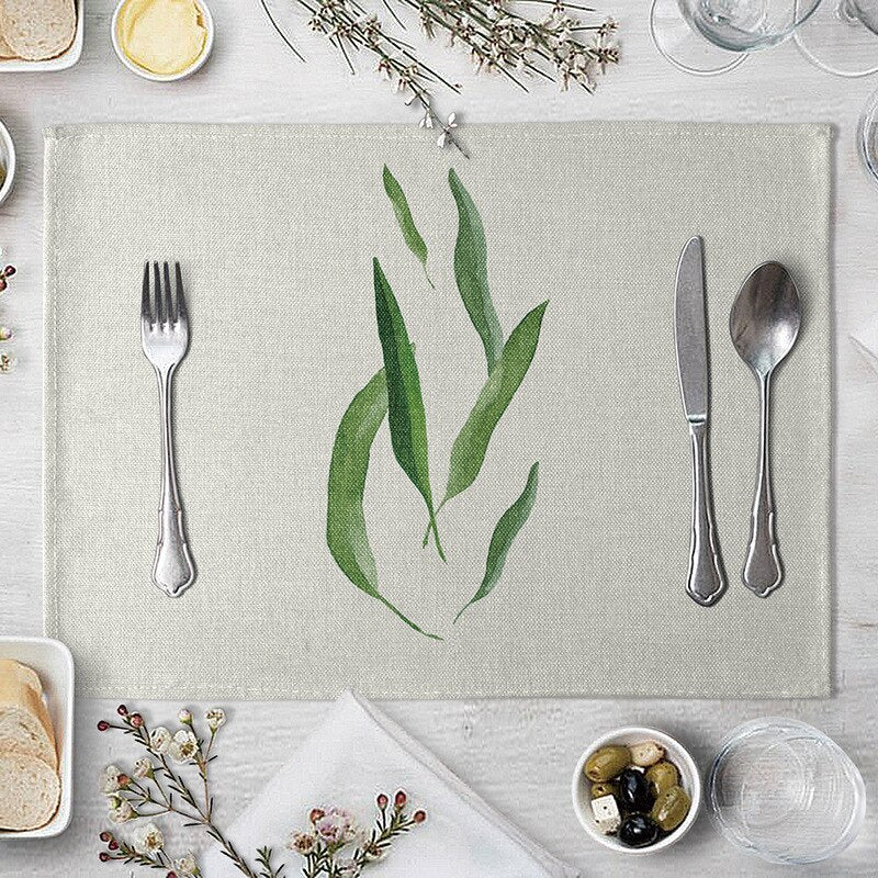 Rectangular Cotton Linen Table Placemat 40x30cm 22 by HitMyNeed