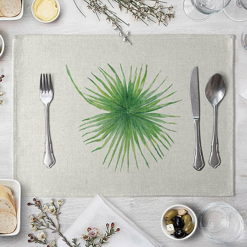 Rectangular Cotton Linen Table Placemat 40x30cm 25 by HitMyNeed