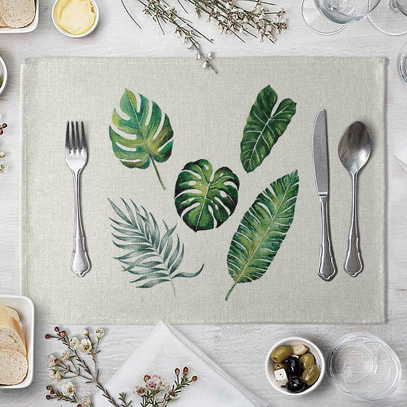 Rectangular Cotton Linen Table Placemat 40x30cm 26 by HitMyNeed
