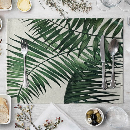 Rectangular Cotton Linen Table Placemat 40x30cm by HitMyNeed