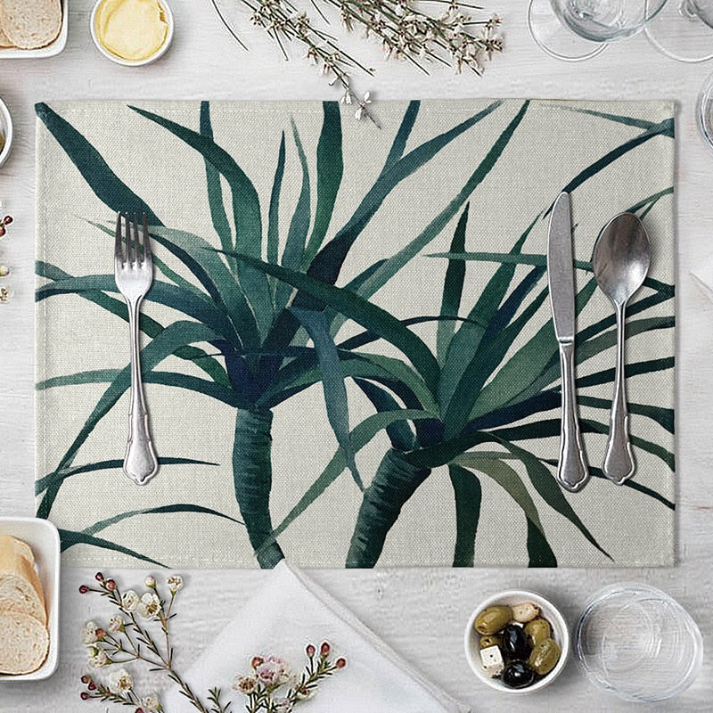 Rectangular Cotton Linen Table Placemat 40x30cm by HitMyNeed