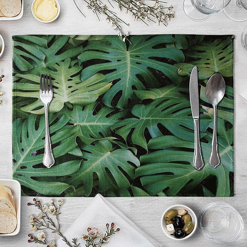 Rectangular Cotton Linen Table Placemat 40x30cm by HitMyNeed