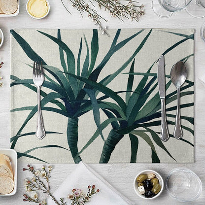 Rectangular Cotton Linen Table Placemat 40x30cm 4 by HitMyNeed