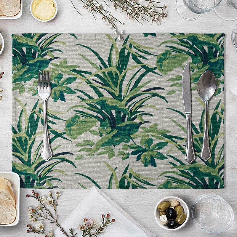 Rectangular Cotton Linen Table Placemat 40x30cm 5 by HitMyNeed