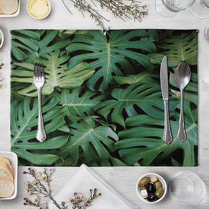 Rectangular Cotton Linen Table Placemat 40x30cm 8 by HitMyNeed