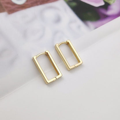 Rectangular Geometric Surgical Steel Hoop Earrings by HitMyNeed