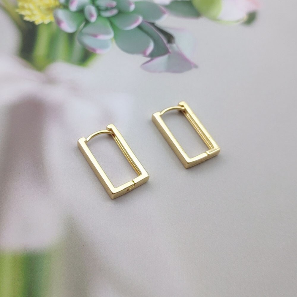 Rectangular Geometric Surgical Steel Hoop Earrings by HitMyNeed