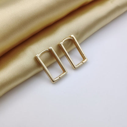 Rectangular Geometric Surgical Steel Hoop Earrings by HitMyNeed