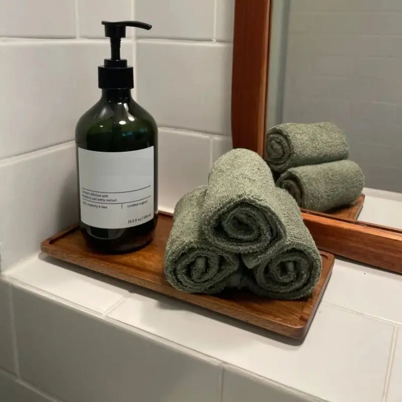 Rectangular Wooden Serving Tray with Non-Skid Pads by HitMyNeed