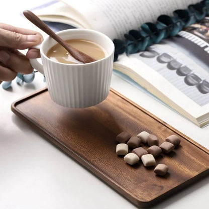Rectangular Wooden Serving Tray with Non-Skid Pads by HitMyNeed