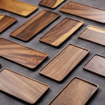 Rectangular Wooden Serving Tray with Non-Skid Pads by HitMyNeed