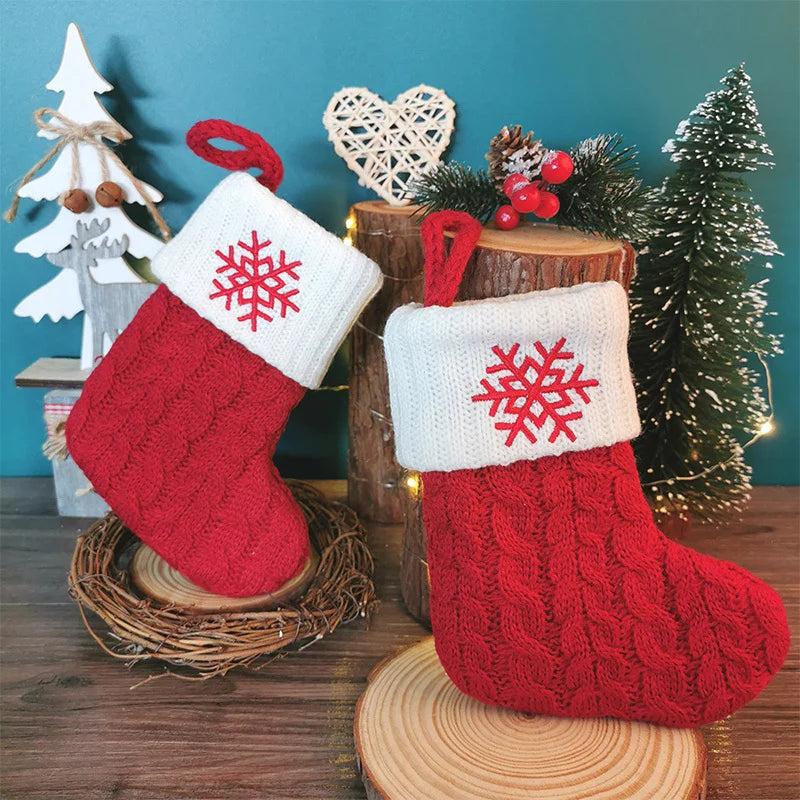 Red Alphabet Christmas Knit Stocking Ornament 18x14cm by HitMyNeed
