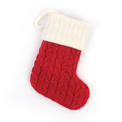 Red Alphabet Christmas Knit Stocking Ornament 18x14cm no-pattern by HitMyNeed