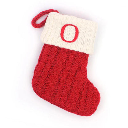 Red Alphabet Christmas Knit Stocking Ornament 18x14cm o by HitMyNeed
