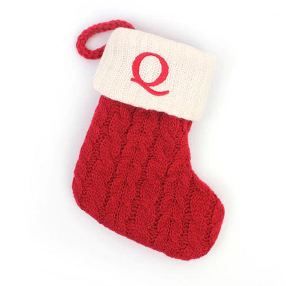 Red Alphabet Christmas Knit Stocking Ornament 18x14cm q by HitMyNeed