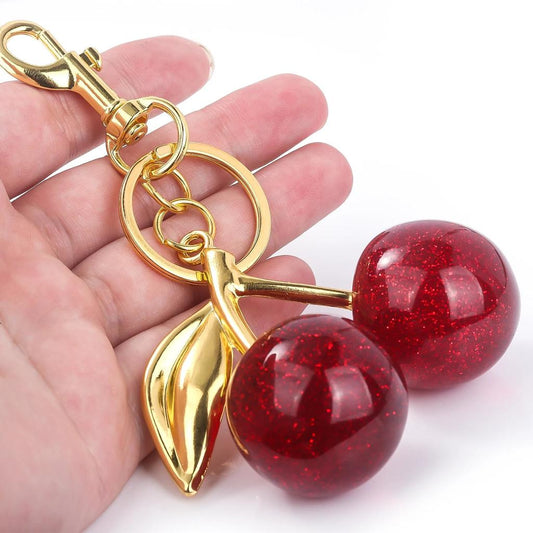 Red Cherry Keychain Pendant for Bags & Keys by HitMyNeed