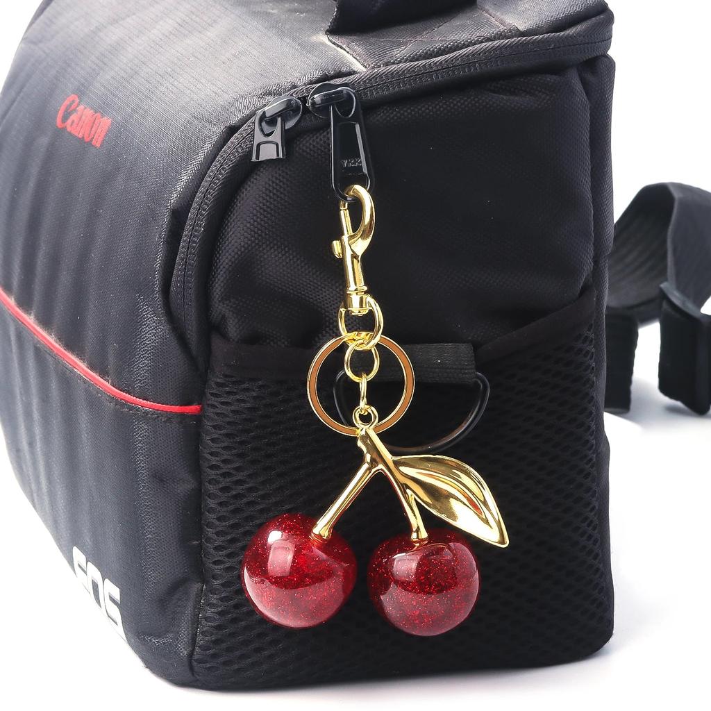 Red Cherry Keychain Pendant for Bags & Keys by HitMyNeed