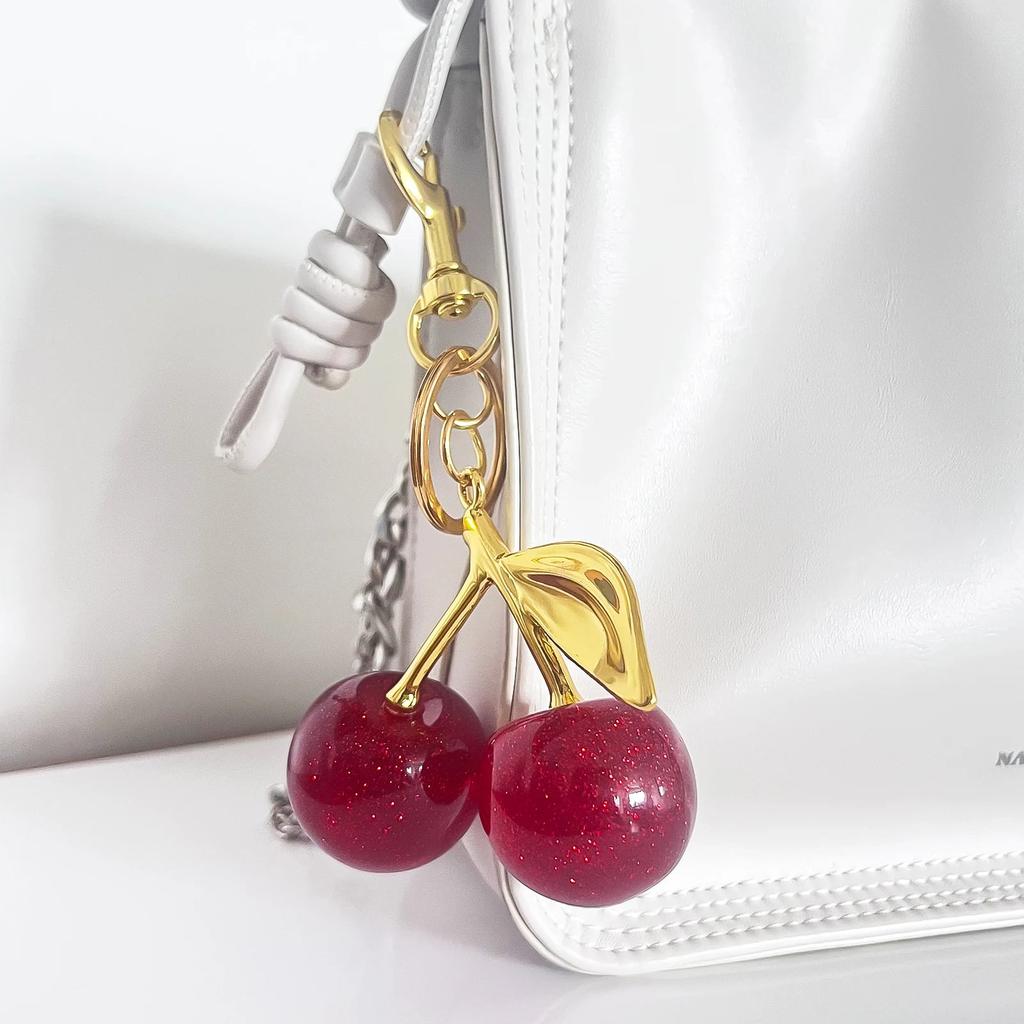 Red Cherry Keychain Pendant for Bags & Keys by HitMyNeed