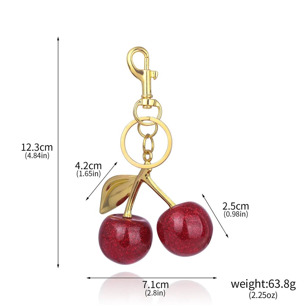 Red Cherry Keychain Pendant for Bags & Keys by HitMyNeed