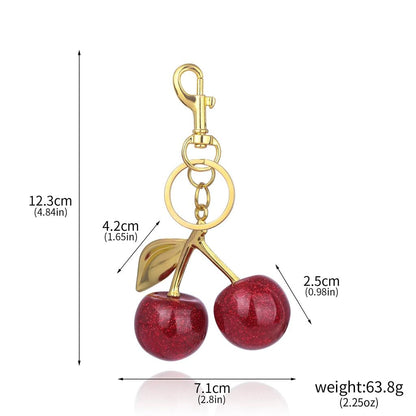 Red Cherry Keychain Pendant for Bags & Keys by HitMyNeed