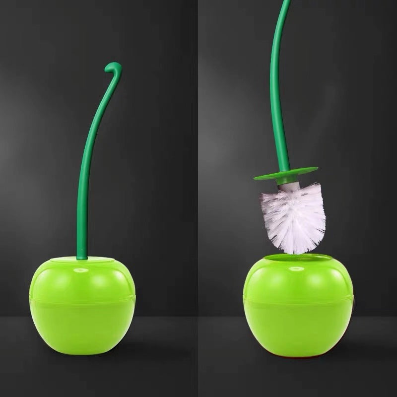 Red Cherry Toilet Brush and Holder Set green by HitMyNeed